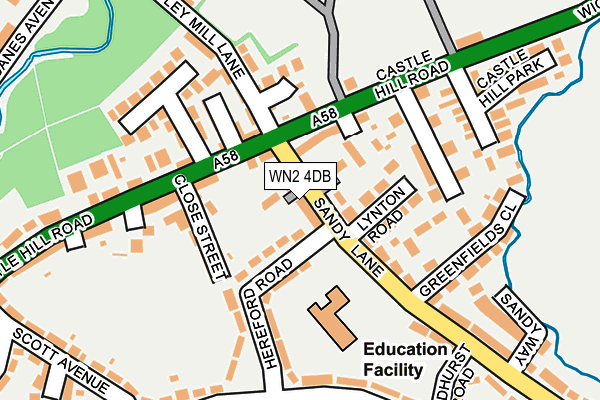 WN2 4DB map - OS OpenMap – Local (Ordnance Survey)