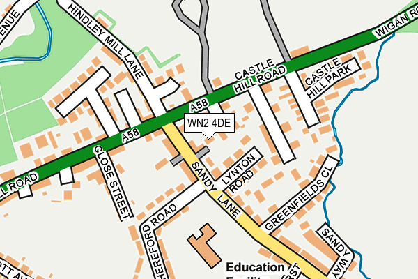 WN2 4DE map - OS OpenMap – Local (Ordnance Survey)