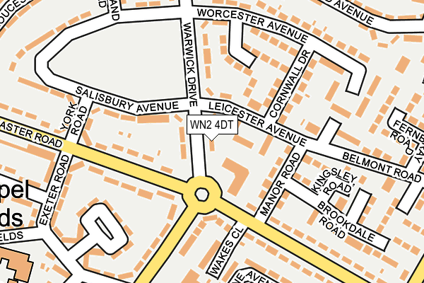 WN2 4DT map - OS OpenMap – Local (Ordnance Survey)
