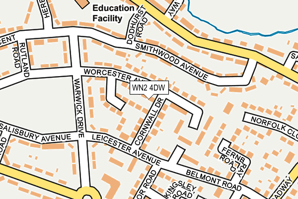 WN2 4DW map - OS OpenMap – Local (Ordnance Survey)