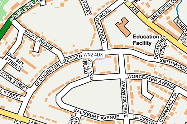 WN2 4DX map - OS OpenMap – Local (Ordnance Survey)