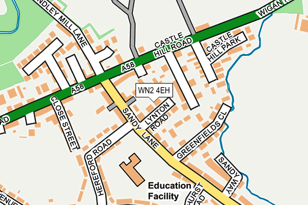 WN2 4EH map - OS OpenMap – Local (Ordnance Survey)