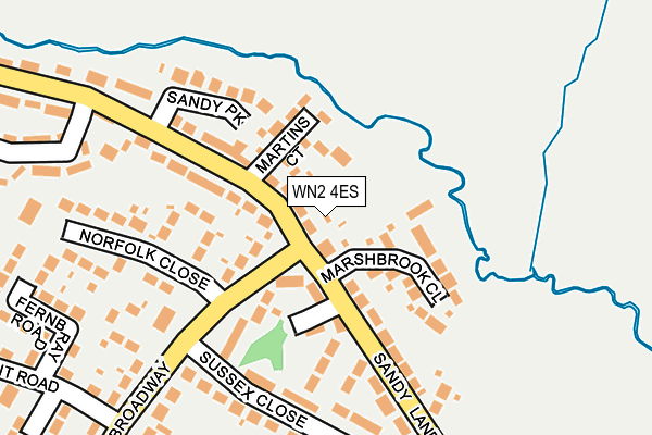 WN2 4ES map - OS OpenMap – Local (Ordnance Survey)