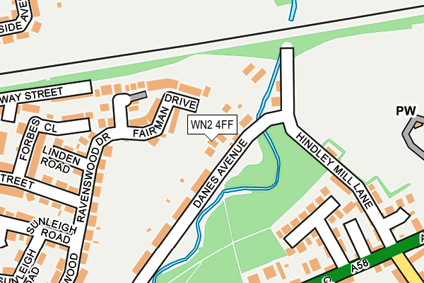 WN2 4FF map - OS OpenMap – Local (Ordnance Survey)