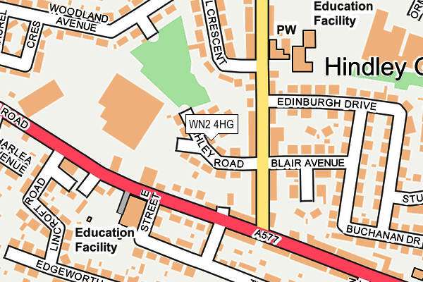 WN2 4HG map - OS OpenMap – Local (Ordnance Survey)