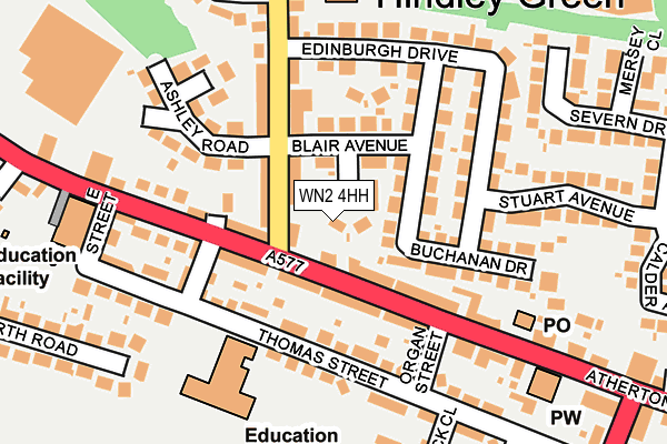 WN2 4HH map - OS OpenMap – Local (Ordnance Survey)