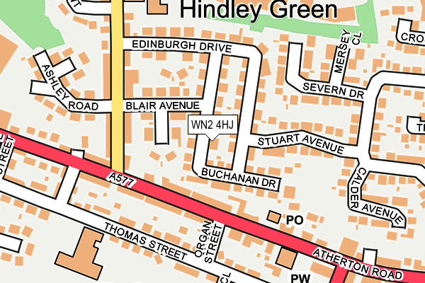 WN2 4HJ map - OS OpenMap – Local (Ordnance Survey)