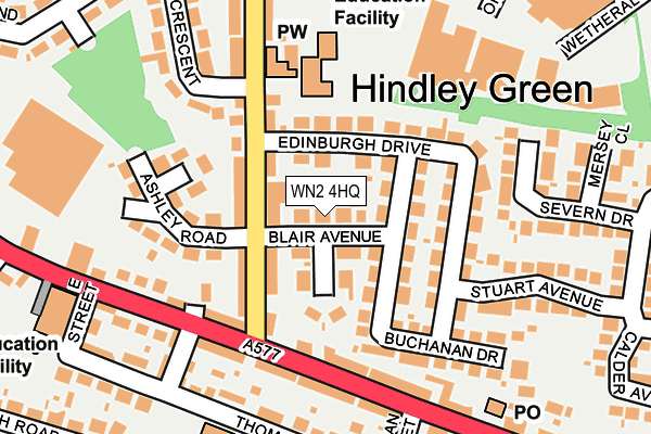 WN2 4HQ map - OS OpenMap – Local (Ordnance Survey)