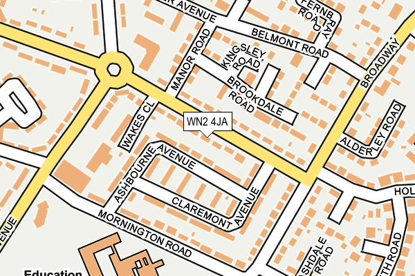 WN2 4JA map - OS OpenMap – Local (Ordnance Survey)