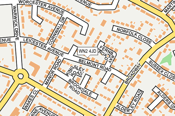 WN2 4JD map - OS OpenMap – Local (Ordnance Survey)