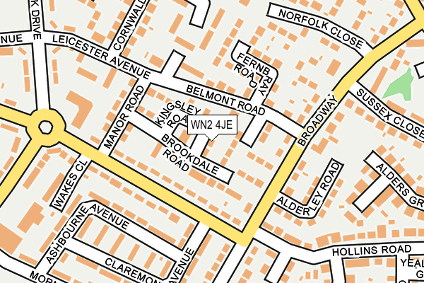 WN2 4JE map - OS OpenMap – Local (Ordnance Survey)