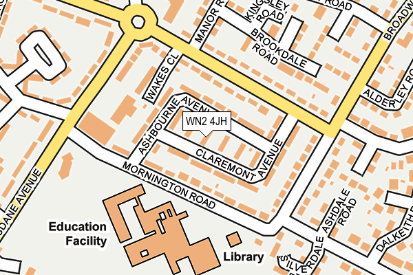 WN2 4JH map - OS OpenMap – Local (Ordnance Survey)