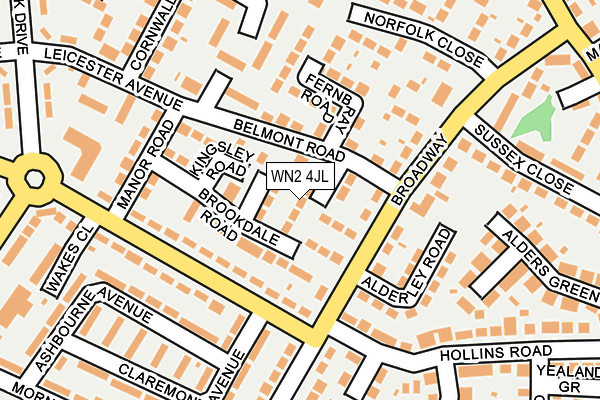WN2 4JL map - OS OpenMap – Local (Ordnance Survey)