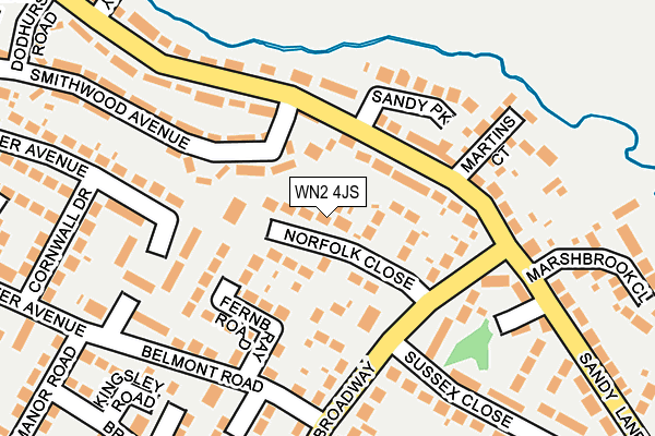 WN2 4JS map - OS OpenMap – Local (Ordnance Survey)