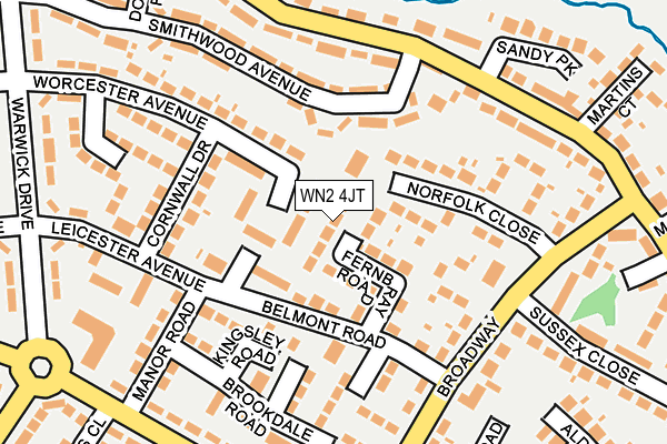 WN2 4JT map - OS OpenMap – Local (Ordnance Survey)