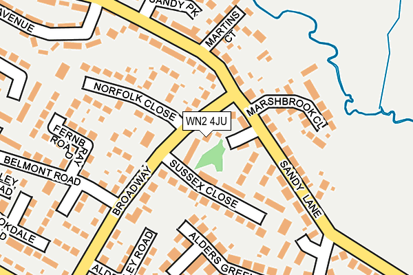 WN2 4JU map - OS OpenMap – Local (Ordnance Survey)
