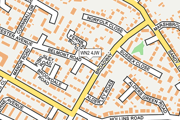 WN2 4JW map - OS OpenMap – Local (Ordnance Survey)