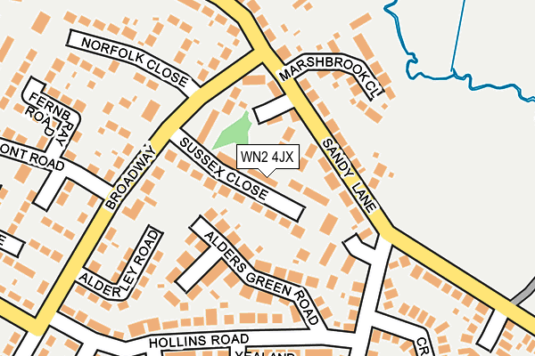 WN2 4JX map - OS OpenMap – Local (Ordnance Survey)