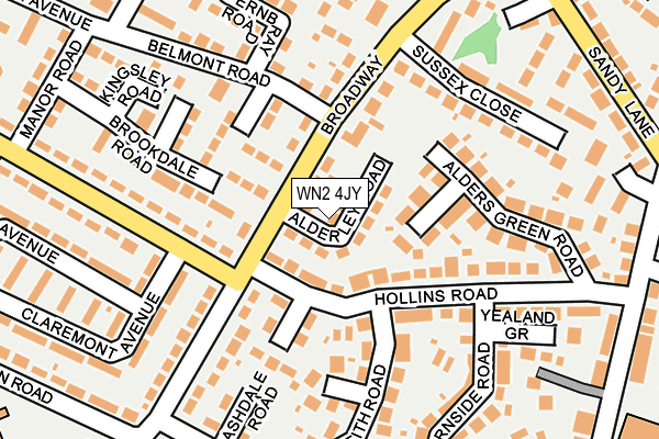 WN2 4JY map - OS OpenMap – Local (Ordnance Survey)
