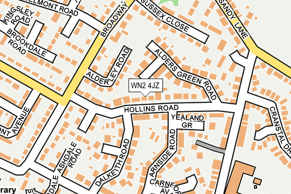 WN2 4JZ map - OS OpenMap – Local (Ordnance Survey)