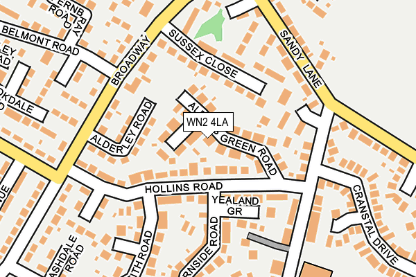 WN2 4LA map - OS OpenMap – Local (Ordnance Survey)