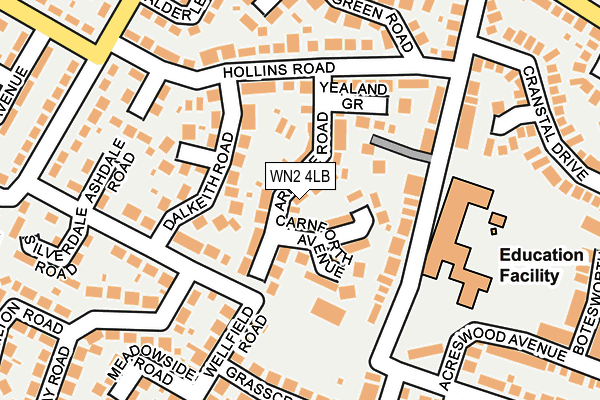WN2 4LB map - OS OpenMap – Local (Ordnance Survey)
