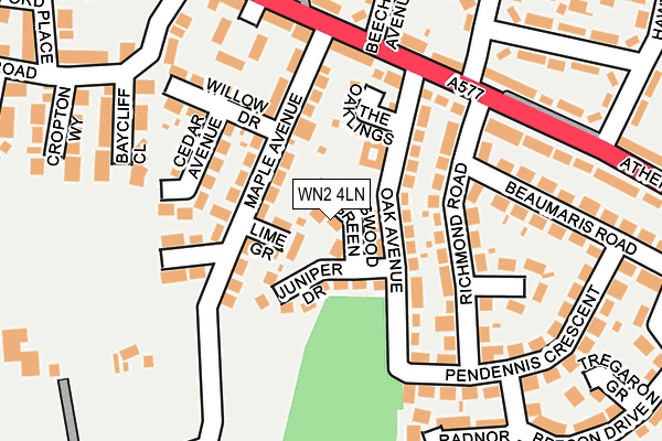 WN2 4LN map - OS OpenMap – Local (Ordnance Survey)