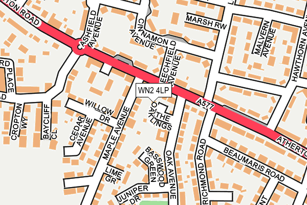 WN2 4LP map - OS OpenMap – Local (Ordnance Survey)