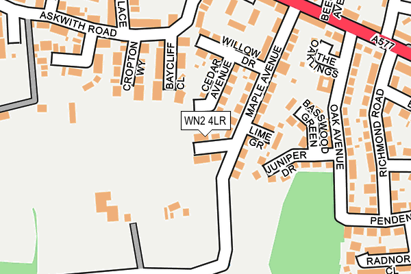 WN2 4LR map - OS OpenMap – Local (Ordnance Survey)
