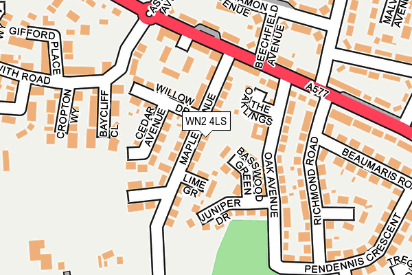 WN2 4LS map - OS OpenMap – Local (Ordnance Survey)