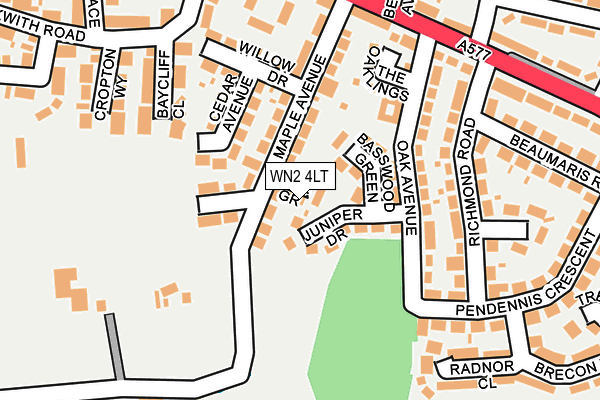 WN2 4LT map - OS OpenMap – Local (Ordnance Survey)