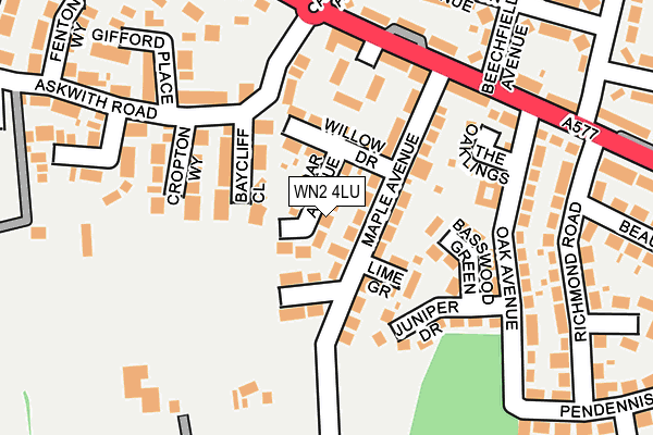 WN2 4LU map - OS OpenMap – Local (Ordnance Survey)
