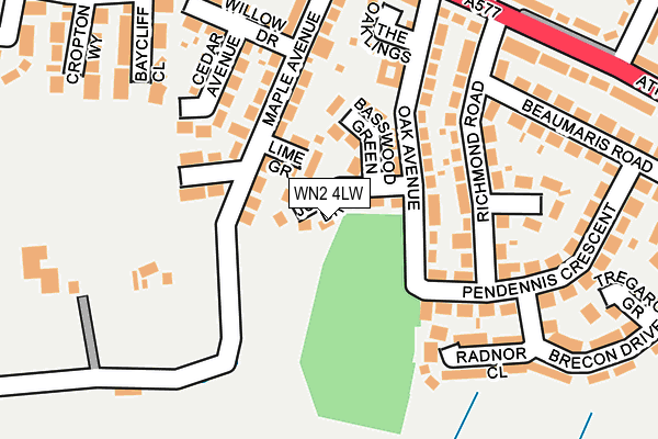 WN2 4LW map - OS OpenMap – Local (Ordnance Survey)