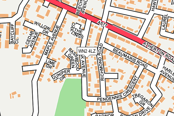 WN2 4LZ map - OS OpenMap – Local (Ordnance Survey)