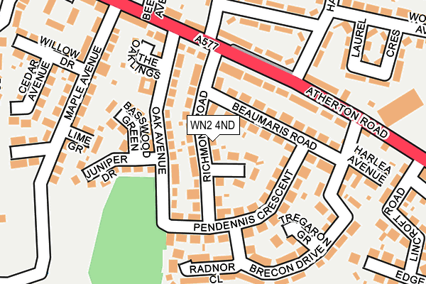 WN2 4ND map - OS OpenMap – Local (Ordnance Survey)
