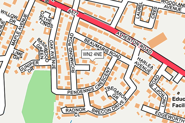 WN2 4NE map - OS OpenMap – Local (Ordnance Survey)
