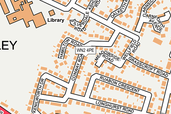 WN2 4PE map - OS OpenMap – Local (Ordnance Survey)