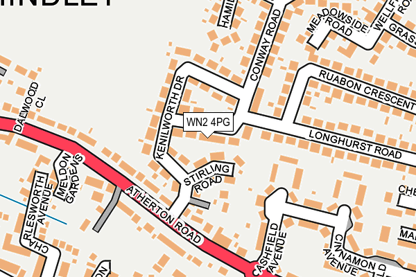 WN2 4PG map - OS OpenMap – Local (Ordnance Survey)