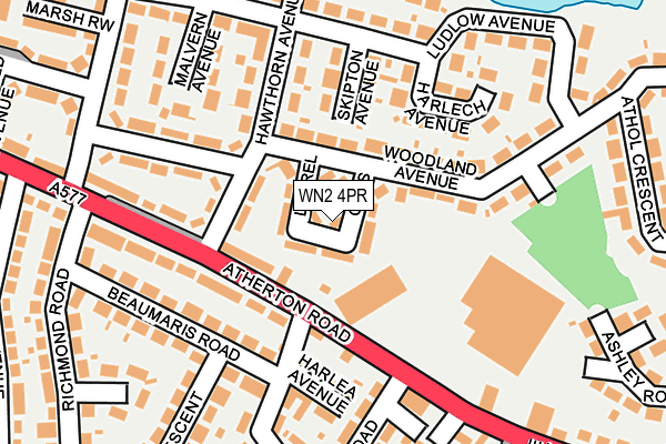 WN2 4PR map - OS OpenMap – Local (Ordnance Survey)