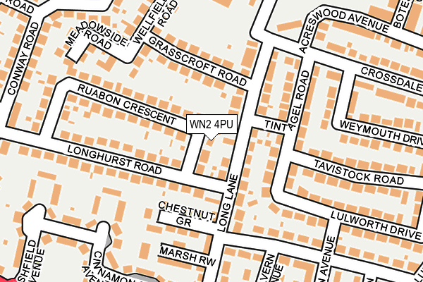 WN2 4PU map - OS OpenMap – Local (Ordnance Survey)