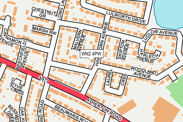 WN2 4PW map - OS OpenMap – Local (Ordnance Survey)