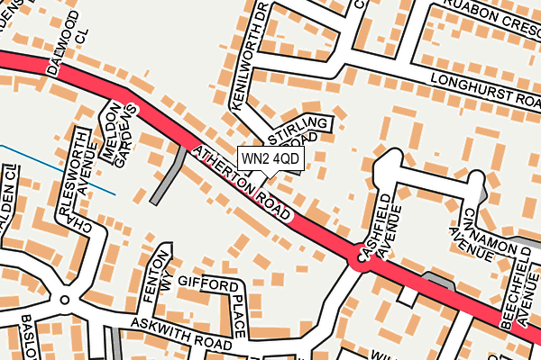 WN2 4QD map - OS OpenMap – Local (Ordnance Survey)