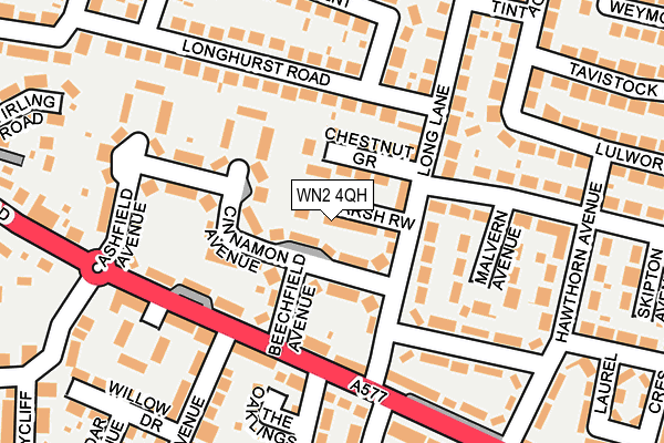 WN2 4QH map - OS OpenMap – Local (Ordnance Survey)