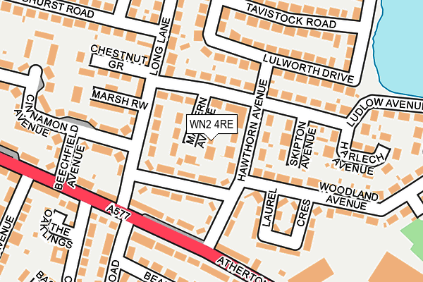 WN2 4RE map - OS OpenMap – Local (Ordnance Survey)