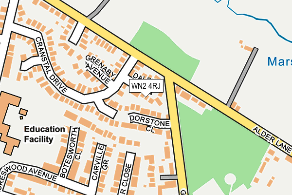 WN2 4RJ map - OS OpenMap – Local (Ordnance Survey)