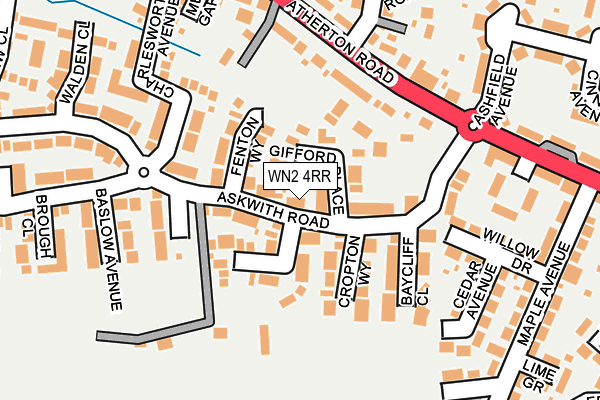 WN2 4RR map - OS OpenMap – Local (Ordnance Survey)