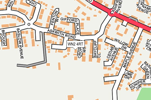 WN2 4RT map - OS OpenMap – Local (Ordnance Survey)