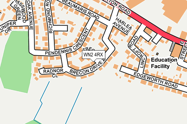WN2 4RX map - OS OpenMap – Local (Ordnance Survey)
