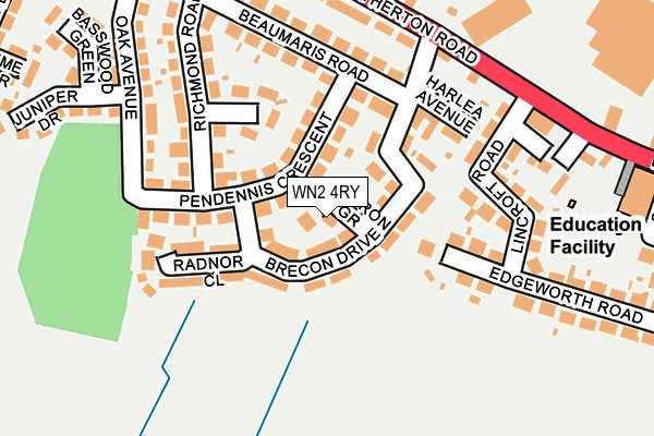 WN2 4RY map - OS OpenMap – Local (Ordnance Survey)