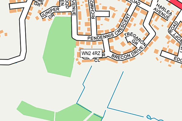WN2 4RZ map - OS OpenMap – Local (Ordnance Survey)